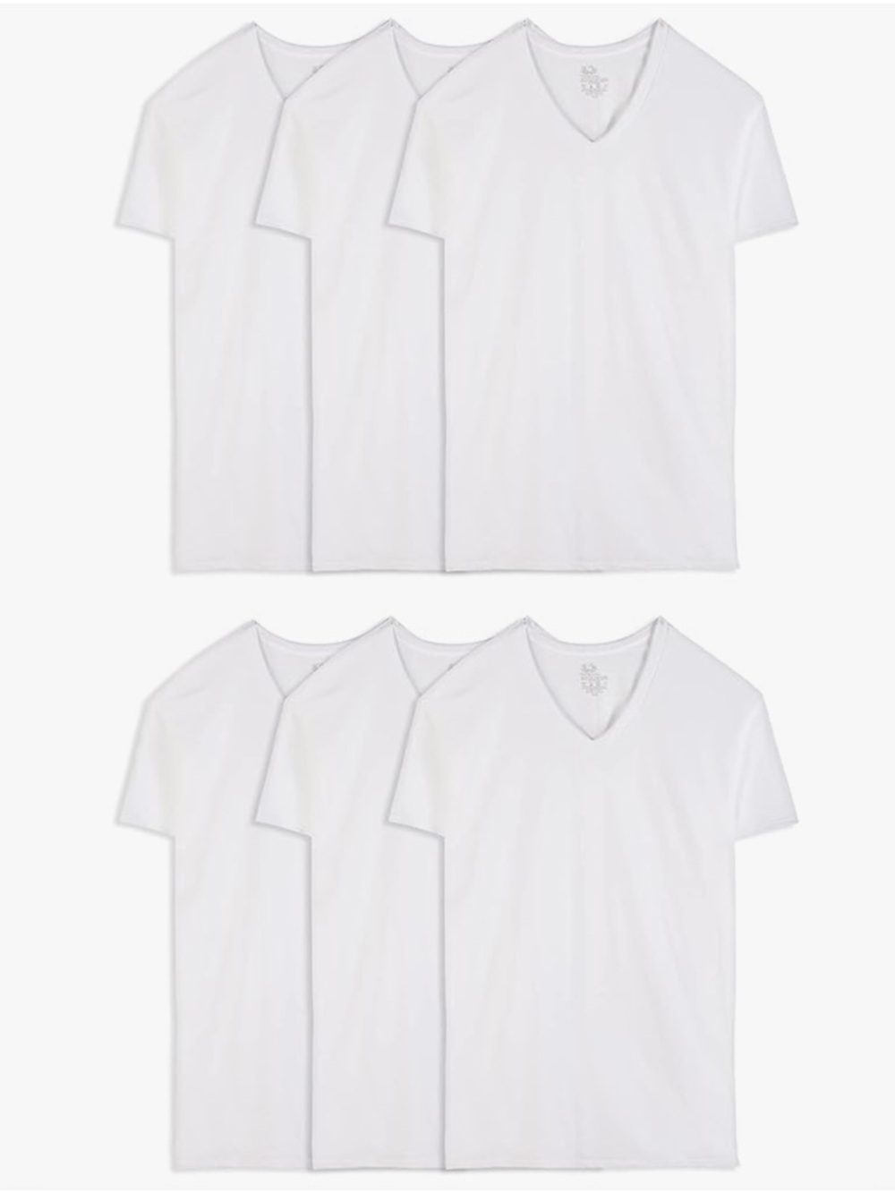 💌 B143 - Fruit of The Loom Men's 6-Pack Stay Tucked V-Neck T-Shirt